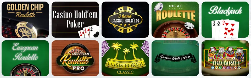 Jeux de table au Savanna Wins Casino