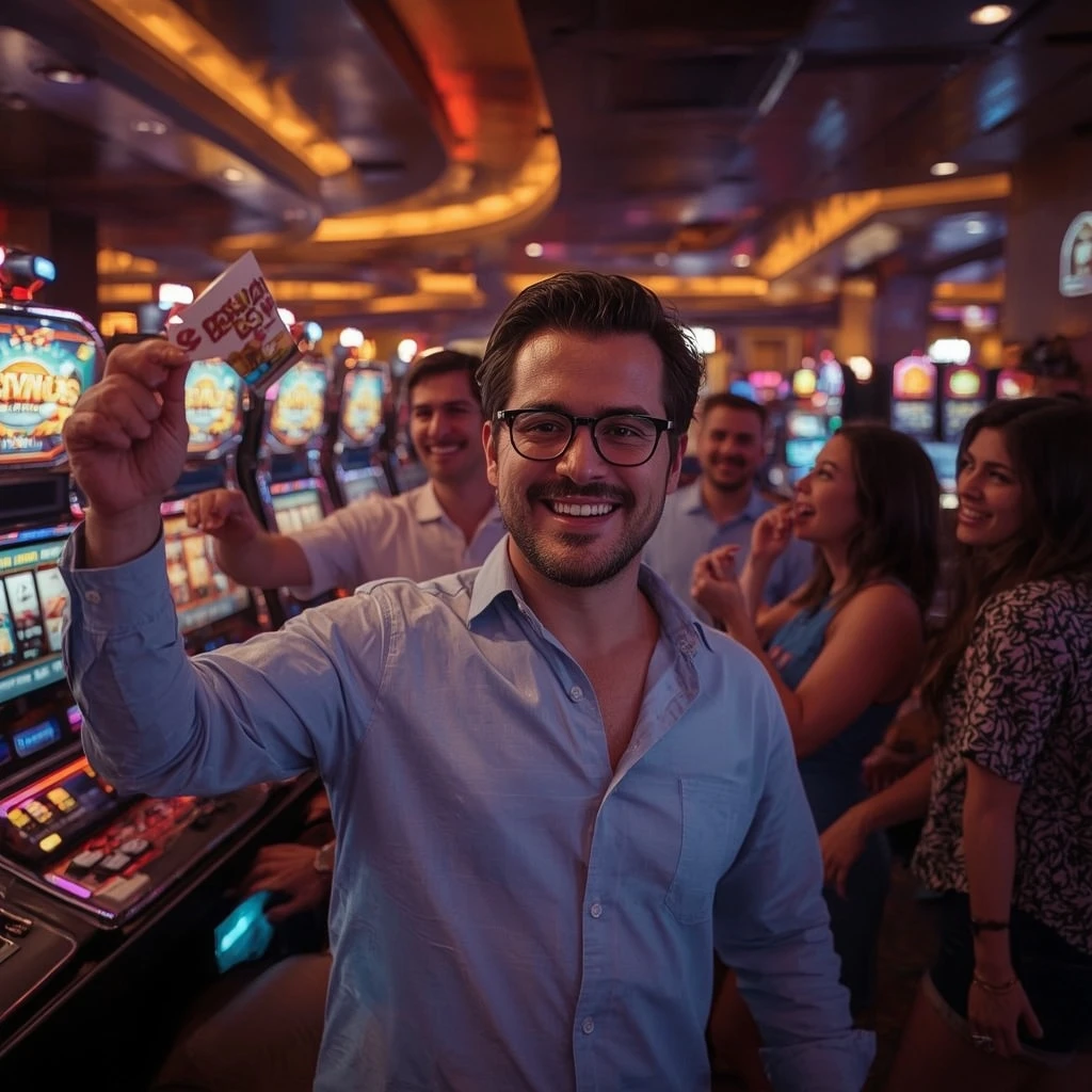une personne tenant un bonus Savanna Wins Casino